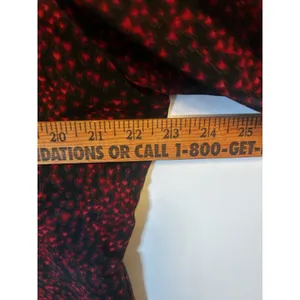 BeachLunchLounge XL Red Black Print Ruffle Long Sleeve Lined Chiffon Shift Dress thumbnail 4