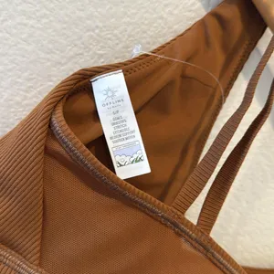 OFFLINE By Aerie Ribbed Plunge Sports Bra Size Small S NWT thumbnail 6