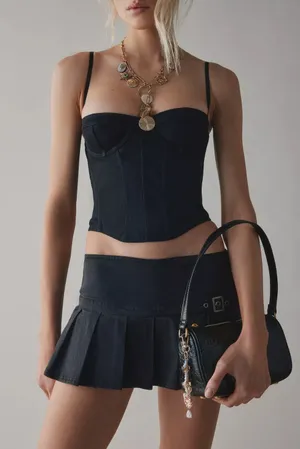 Urban Outfitters BDG Shaina Belted Denim Micro Mini Skort thumbnail 1