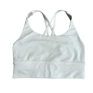Lululemon‎ Women’s Size 4 Longline Energy Bra White Strappy Gym Yoga Sports Bra thumbnail 2