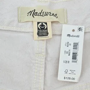 Madewell Low-Slung Baggy Jeans Womens 33 Bone White NS358 100%‎ Cotton NWT thumbnail 4