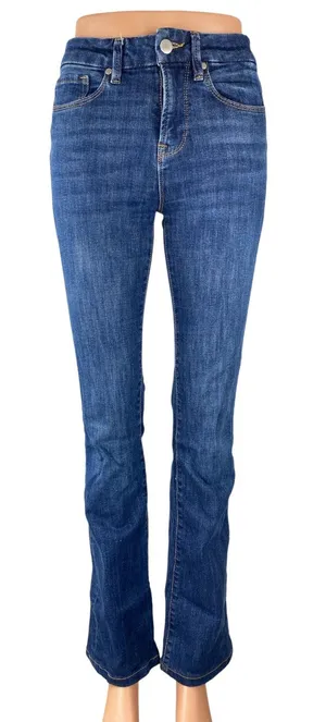 Zara Women's Blue High Waisted Slim Medium Wash Flare Bootcut Denim Jeans Size 2 thumbnail 1