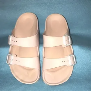 𝅺EVA flat pink comfortable double buckle slide sandals size 40 9 1/2-10 (US) thumbnail 2