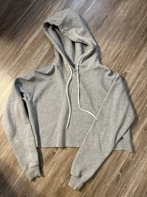 cropped grey hoodie thumbnail 1