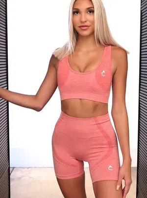 La Cruz pink high-,waisted activewear set New in package thumbnail 1
