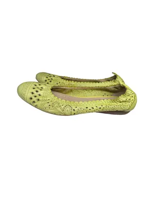 chelsea crew lime yellow green perforated ballet flats leather 9 colorful casual thumbnail 2