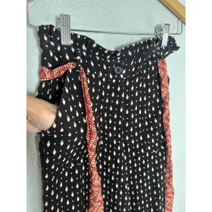 Farm Rio Anthropologie Tucker Papaya Pants Black Fruit Resortwear Vacation Fall thumbnail 6