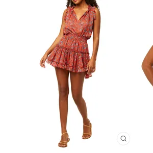 Misa Los Angeles Red Paisley Mini Dress thumbnail 2