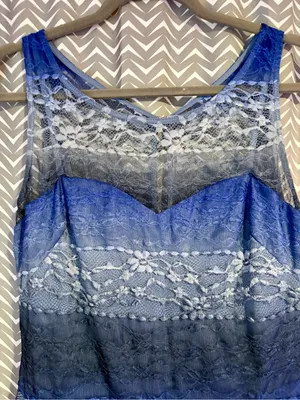 Vintage Betsey Johnson | Blue Lace Ombre Drop Waist Dress, size 8 thumbnail 3