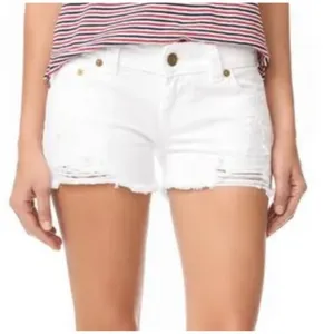True Religion Keira White Low Rise Denim Shorts Size 27 thumbnail 1