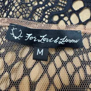 For Love & Lemons Grace Dress in Black Nude Mesh Lace size Medium $285 thumbnail 11