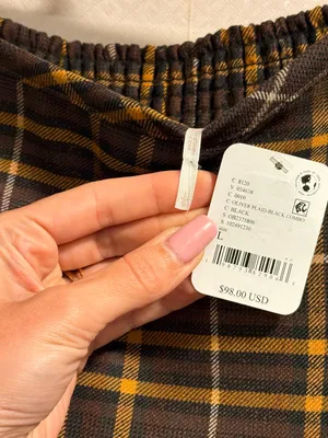NWT Free People Brown Plaid Wrap Lightweight Summer Flowy Skort Size XS thumbnail 7