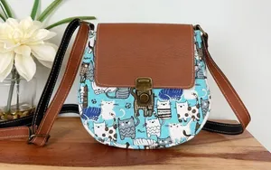 New Small Crossbody bag with‎ cat prints Brown thumbnail 1
