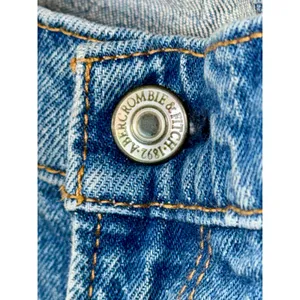 Abercrombie & Fitch 90s Relaxed High Rise Straight Leg Blue Jeans Womens 32 14 R thumbnail 4