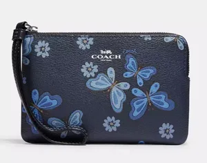 Coach Butterfly Print Corner Zip Wristlet thumbnail 1