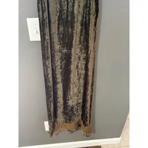 Renaissance Magnus Vintage 90s Crushed Velvet Maxi Dress Brown Gold Goblin‎ L thumbnail 4