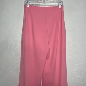 New Tea & Cup Women Hot Pink High Wasted Pleated Flare Dress Pants M thumbnail 4