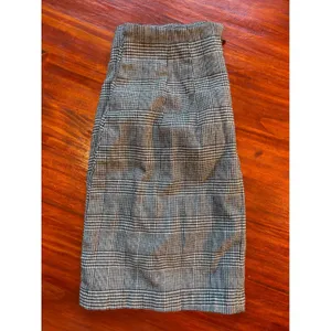 John Galt Brandy Melville Plaid Mini Skirt BlackWhite Glen Check Side Slit Small thumbnail 3
