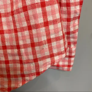 Vineyard Vines Gingham Plaid Pink &‎ Orange Pullover Blouse thumbnail 3