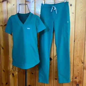 FIGS Hunter green Scrub Set Catarina top and Livingston pants limited edition thumbnail 2