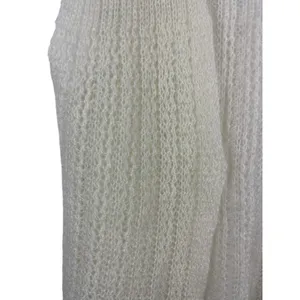 VTG Women’s Ivory Knit Open Front Sweater Vest Textured Lightweight Gradmacore S thumbnail 3