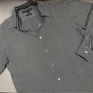 Ralph Lauren White Black Label Stripe Button Down Dress Shirt Relaxed Fit Size 8 thumbnail 1