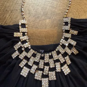 ELA Black Rhinestone Neck Halter Top Shirt Women Size M Medium thumbnail 9