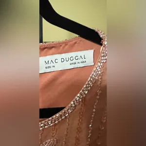 New Mac Duggal Pink Embellished High Neck Illusion Long Sleeve Gown - Size 14 thumbnail 8