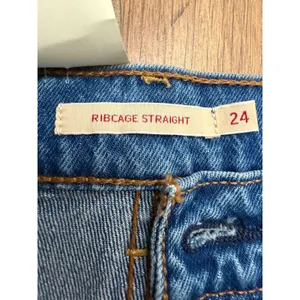 Levi's Ribcage Straight Jeans Women's 24x32 Super High Rise NWT Blue thumbnail 6