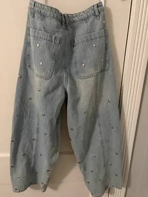 Studded Barrel Denim Jeans Blue thumbnail 10