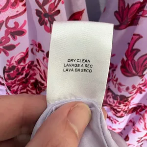 Badgley Mischka Floral‎ Chiffon Midi Dress Lavender Pink V-Neck Sz 2 Long Sleeve thumbnail 10