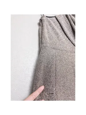 Black Halo EVE Egan One Shoulder Metallic Gown 0 Gold Luxe Long Stretch Pleated thumbnail 10