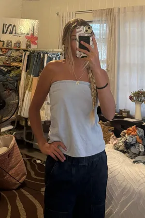 Light Blue Strapless Top Size XS thumbnail 1