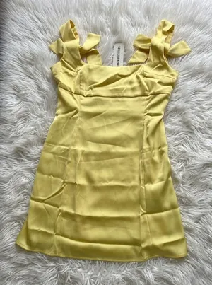 Urban Outfitters Bri Double Bow Satin Mini Dress thumbnail 1