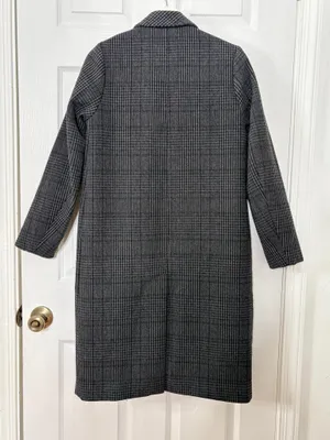 Abercrombie & Fitch Gray Plaid Long Coat Old Money Preppy Academia Tailored S thumbnail 3