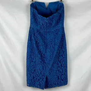 J. Crew Blue Lace Strapless Sweetheart Mini Dress 6 thumbnail 2