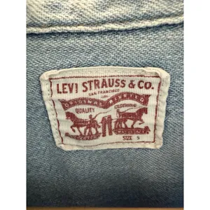 Levi's Western Cotton Blue Denim Button Down Shirt Pearl Buttons Festival thumbnail 4