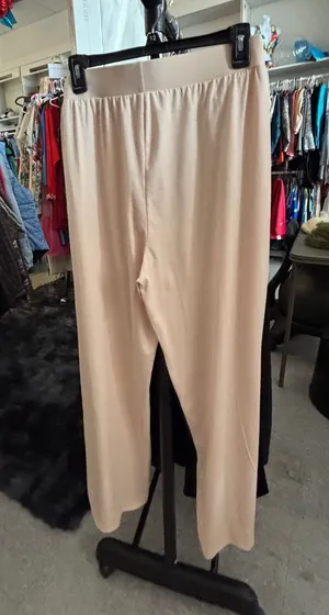 Peach Wide Leg Lounge Pants Jersey Knit Elastic Waist Pockets‎ Peach XL thumbnail 1