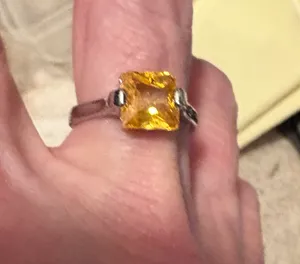 New citrine Sterling silver wedding ring size 8 Yellow thumbnail 2