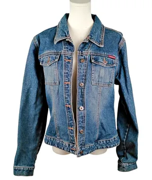 Vintage Guess Jeans Button Up Denim Jacket Women's XL Boho Grunge Rock thumbnail 1