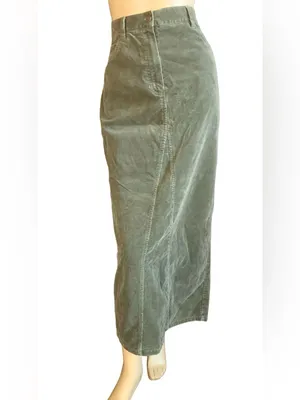 Jones New York Sage Green Corduroy Cotton Blend Maxi Skirt (10) thumbnail 2