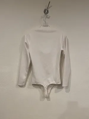 Abercrombie & Fitch Ava Bodysuit Womens Medium White Long Sleeve Strap thumbnail 5