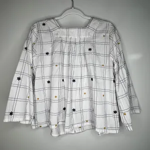 Madewell Windowpane Embroidery Blouse Size M thumbnail 3