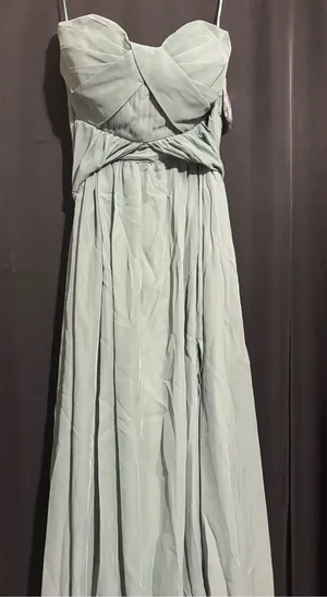 Birdy Grey Sleeveless Light Sage Chiffon Maxi Dress Elegant Women's Evening Gown thumbnail 1