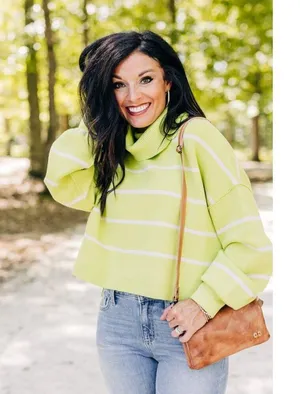 FREE PEOPLE Paulie Sweater in Lemonade Combo Size Medium thumbnail 3