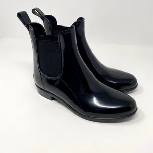 Sam Edelman Tinsley Black Glossy Ankle Chelsea Classic Preppy Rain Boots 7 thumbnail 2