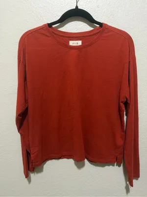 Pact Organic Cotton Long Sleeve Top Rust Medium Slow Fashion thumbnail 1