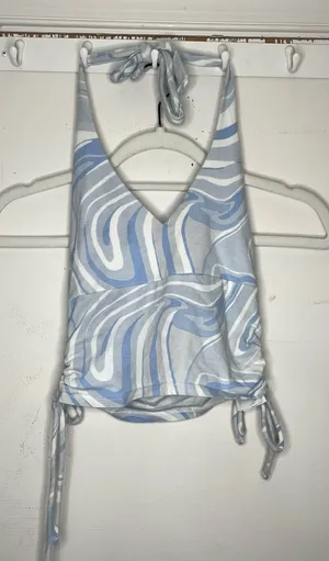 Hollister blue & white halter neck top thumbnail 1