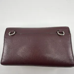 Coach Convertible Wallet Burgundy Pebbled Leather Wallet thumbnail 3