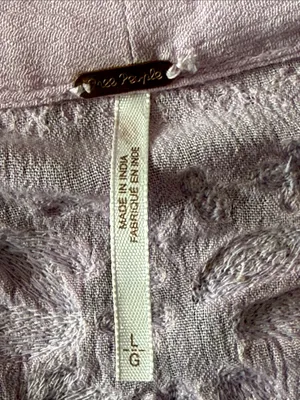 FREE PEOPLE Fable Lilac Blossom Embroidered Boho Gypsy Peasant Maxi Dress Large thumbnail 10